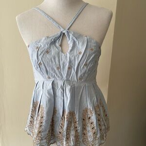 Anthropologie halter eyelet top